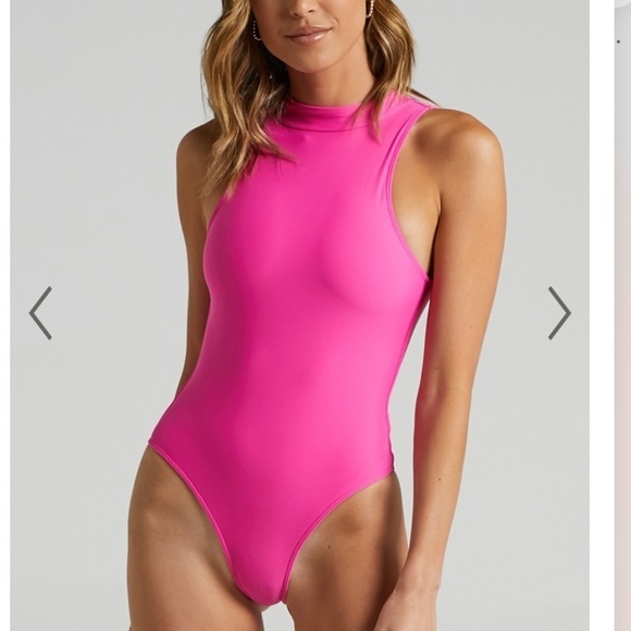 Charlie Holiday Bardot‎ Full Piece Swimsuit in Barbie Pink - Picture 1 of 6